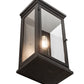 Meyda Lighting Whitman 202673 9" Old Wrought Iron Wall Sconce With Clear Shade Glass