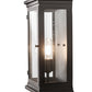 Meyda Lighting Whitman 202673 9" Old Wrought Iron Wall Sconce With Clear Shade Glass