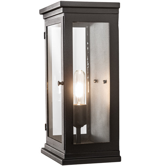 Meyda Lighting Whitman 202673 9" Old Wrought Iron Wall Sconce With Clear Shade Glass