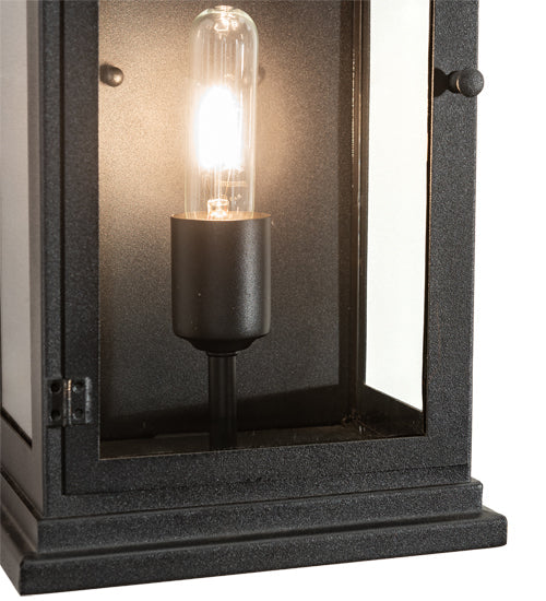 Meyda Lighting Whitman 202673 9" Old Wrought Iron Wall Sconce With Clear Shade Glass