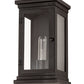 Meyda Lighting Whitman 7" Old Wrought Iron Wall Sconce With Clear Shade Glass