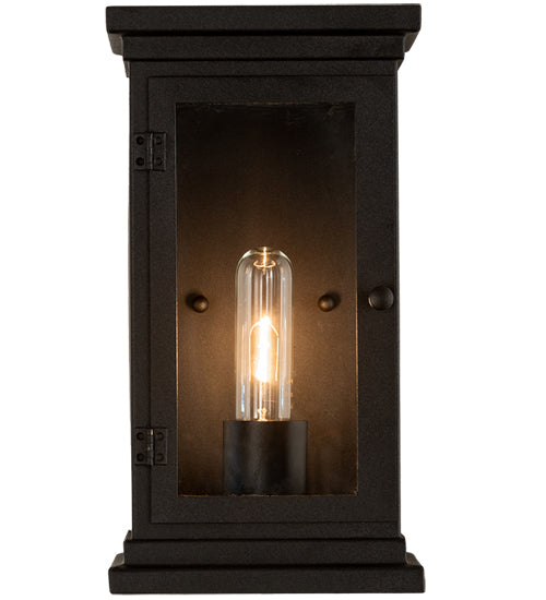 Meyda Lighting Whitman 7" Old Wrought Iron Wall Sconce With Clear Shade Glass