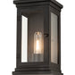 Meyda Lighting Whitman 7" Old Wrought Iron Wall Sconce With Clear Shade Glass