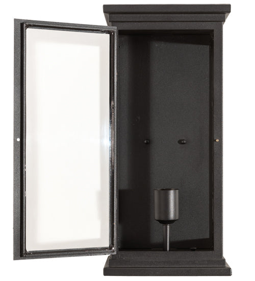 Meyda Lighting Whitman 9" Old Wrought Iron Wall Sconce With Clear Shade Glass