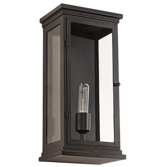 Meyda Lighting Whitman 9" Old Wrought Iron Wall Sconce With Clear Shade Glass