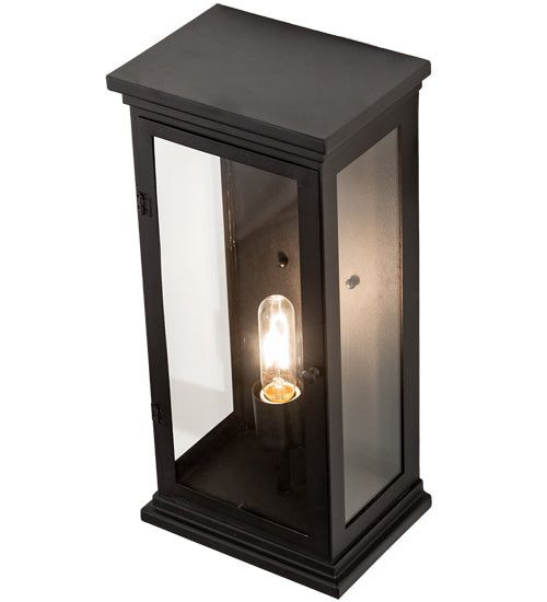 Meyda Lighting Whitman 9" Old Wrought Iron Wall Sconce With Clear Shade Glass