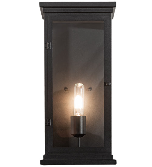 Meyda Lighting Whitman 9" Old Wrought Iron Wall Sconce With Clear Shade Glass