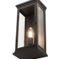 Meyda Lighting Whitman 9" Old Wrought Iron Wall Sconce With Clear Shade Glass