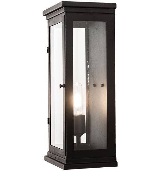 Meyda Lighting Whitman 9" Old Wrought Iron Wall Sconce With Clear Shade Glass