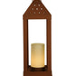 Meyda Lighting Wigodsky Ark 12" Red Rust Lantern Post Mount Light With Beige Idalight Shade Glass