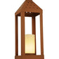 Meyda Lighting Wigodsky Ark 12" Red Rust Lantern Post Mount Light With Beige Idalight Shade Glass
