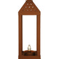 Meyda Lighting Wigodsky Ark 12" Red Rust Lantern Post Mount Light With Beige Idalight Shade Glass