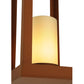 Meyda Lighting Wigodsky Ark 17" Red Rust Lantern Pendant Light With Beige Idalight Shade Glass