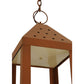 Meyda Lighting Wigodsky Ark 17" Red Rust Lantern Pendant Light With Beige Idalight Shade Glass