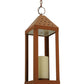 Meyda Lighting Wigodsky Ark 17" Red Rust Lantern Pendant Light With Beige Idalight Shade Glass