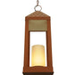 Meyda Lighting Wigodsky Ark 17" Red Rust Lantern Pendant Light With Beige Idalight Shade Glass