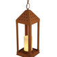 Meyda Lighting Wigodsky Ark 17" Red Rust Lantern Pendant Light With Beige Idalight Shade Glass