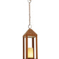 Meyda Lighting Wigodsky Ark 17" Red Rust Lantern Pendant Light With Beige Idalight Shade Glass