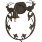 Meyda Lighting Wild Elks 14" Timeless Bronze Wall Sconce With Silver Mica Shade Glass
