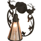 Meyda Lighting Wild Elks 14" Timeless Bronze Wall Sconce With Silver Mica Shade Glass