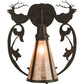Meyda Lighting Wild Elks 14" Timeless Bronze Wall Sconce With Silver Mica Shade Glass
