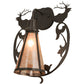 Meyda Lighting Wild Elks 14" Timeless Bronze Wall Sconce With Silver Mica Shade Glass