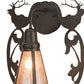 Meyda Lighting Wild Elks 14" Timeless Bronze Wall Sconce With Silver Mica Shade Glass