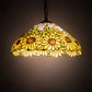 Meyda Lighting Wild Sunflower 16" 2-Light Mahogany Bronze Pendant Light With Stained Shade Glass