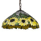Meyda Lighting Wild Sunflower 16" 2-Light Mahogany Bronze Pendant Light With Stained Shade Glass