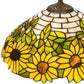 Meyda Lighting Wild Sunflower 16" 2-Light Mahogany Bronze Pendant Light With Stained Shade Glass