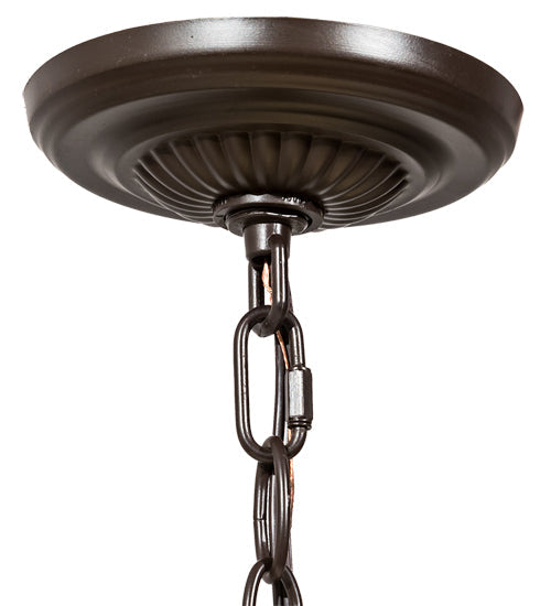 Meyda Lighting Wild Sunflower 16" 2-Light Mahogany Bronze Pendant Light With Stained Shade Glass