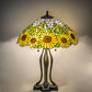 Meyda Lighting Wild Sunflower 25" 2-Light Antique Brass Table Lamp With Sunflower Shade Glass
