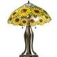 Meyda Lighting Wild Sunflower 25" 2-Light Antique Brass Table Lamp With Sunflower Shade Glass