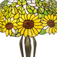 Meyda Lighting Wild Sunflower 25" 2-Light Antique Brass Table Lamp With Sunflower Shade Glass