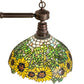 Meyda Lighting Wild Sunflower 35" 2-Light Mahogany Bronze Island Pendant Light With Multi-Colored Shade Glass