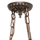Meyda Lighting Wild Sunflower 35" 2-Light Mahogany Bronze Island Pendant Light With Multi-Colored Shade Glass