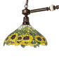 Meyda Lighting Wild Sunflower 35" 2-Light Mahogany Bronze Island Pendant Light With Multi-Colored Shade Glass