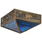 Meyda Lighting Wildlife 26" 4-Light Antique Copper Flush Mount Light With Multi-Colored Shade Glass