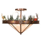 Meyda Lighting Wildlife 32" 6-Light New Copper Vein Personalized Semi-flush Mount Light With Silver & Amber Mica Shade Glass