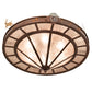 Meyda Lighting Wildlife 32" 6-Light New Copper Vein Personalized Semi-flush Mount Light With Silver & Amber Mica Shade Glass