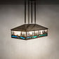 Meyda Lighting Wildlife 36" 8-Light Antique Copper Pendant Light With Multi-Colored Shade Glass