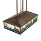 Meyda Lighting Wildlife 36" 8-Light Antique Copper Pendant Light With Multi-Colored Shade Glass