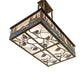 Meyda Lighting Wildlife 36" 8-Light Antique Copper Pendant Light With Multi-Colored Shade Glass