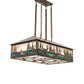 Meyda Lighting Wildlife 36" 8-Light Antique Copper Pendant Light With Multi-Colored Shade Glass