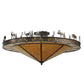 Meyda Lighting Wildlife 48" 6-Light Mahogany Bronze Flush Mount Light With Amber Mica Shade Glass