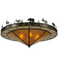 Meyda Lighting Wildlife 48" 6-Light Mahogany Bronze Flush Mount Light With Amber Mica Shade Glass