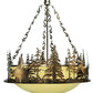 Meyda Lighting Wildlife 62" 10-Light Antique Copper Inverted Pendant Light With Botticino Idalight Shade Glass