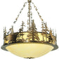 Meyda Lighting Wildlife 62" 10-Light Antique Copper Inverted Pendant Light With Botticino Idalight Shade Glass