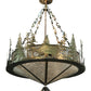 Meyda Lighting Wildlife 62" 10-Light Antique Copper Inverted Pendant Light With Silver Mica Shade Glass