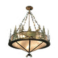 Meyda Lighting Wildlife 62" 10-Light Antique Copper Inverted Pendant Light With Silver Mica Shade Glass